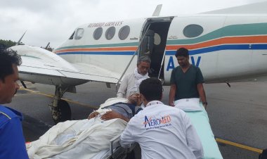 *प्रधानमंत्री की सभा में शामिल होने जा रहे बस दुर्घटना में घायल कार्यकर्ता को एयर एंबुलेंस से भेजा गया दिल्ली एम्स*