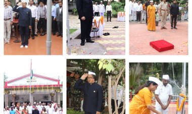 क्लेक्टोरेट परिसर,कमिश्नर कार्यालय कंपोजिट बिल्डिंग छत्तीसगढ़ भवन में किया गया ध्वजारोहण