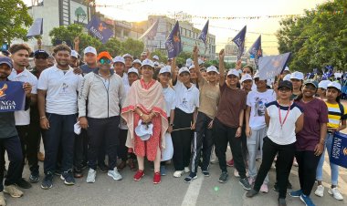 कलिंगा विश्वविद्यालय के छात्रों ने चुनाव आयोग, छत्तीसगढ़ द्वारा आयोजित वॉकथॉन में भाग लिया