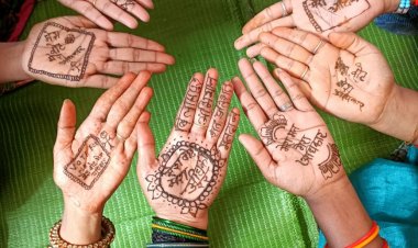 बाएं हाथ में स्वीप दाएं हाथ में क्रिएटिविटी की मेहंदी रचाकर जीते आकर्षक पुरस्कार