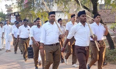 राष्ट्रीय स्वयंसेवक संघ ने मनाया विजयादशमी उत्सव, पथरिया नगर में निकला पथ संचलन