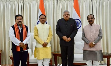 मुख्यमंत्री विष्णु देव साय ने उप राष्ट्रपति जगदीप धनकड़ से की मुलाकात