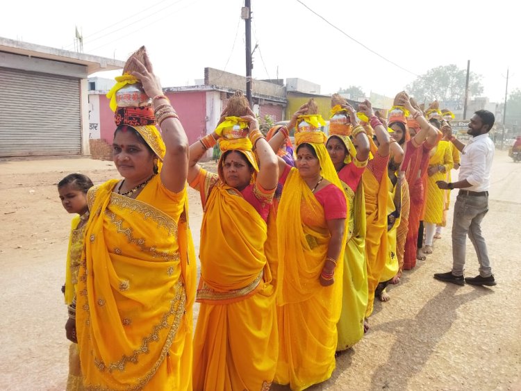 पथरिया क्षेत्र हुआ राममयी, अयोध्या से आये अक्षत कलश को गांवो को किया गया वितरण, निकला कलश यात्रा