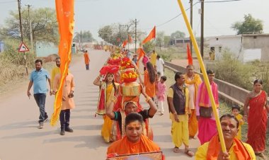 चोरभट्ठी में अखण्ड नवधा रामायण प्रारम्भ, पहले दिन नगर में निकली भव्य जलयात्रा