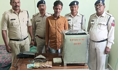 हनुमान मंदिर में चोरी करने वाला आरोपी पकड़ाया, आरोपी के कब्जे से दान पेटी सहीत सामान जप्त, आरोपी को भेजा गया जेल