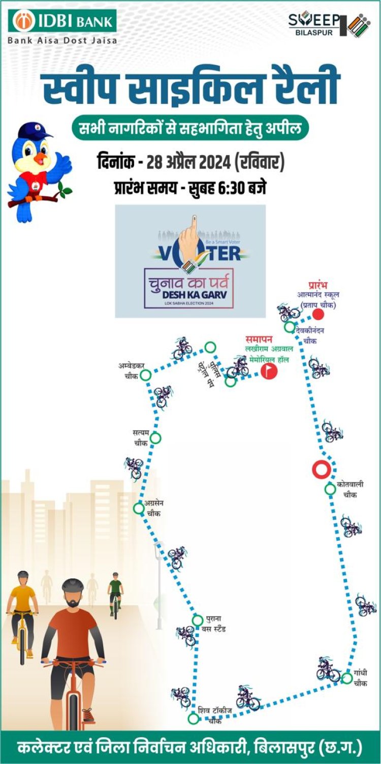 मतदाताओं को जागरूक करने स्वीप साइकिल रैली 28 को, कलेक्टर ने की शहरवासियों से अधिकाधिक भागीदारी की अपील