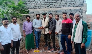 असम राइफल में चयन होने के बाद गांव पहुचा जवान, गांव में हुआ भव्य स्वागत