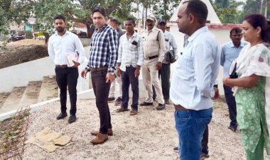 *जिला पंचायत सीईओ ने किया निर्माणाधीन आदर्श अमृत सरोवर का निरीक्षण*  *कार्य को पूर्ण गुणवत्ता के साथ शीघ्र पूरा करने के दिए निर्देश