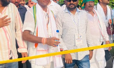 छत्तीसगढ़ न्याय यात्रा में जिला  अध्यक्ष हीरा यादव के नेतृत्व में शामिल हुए कांग्रेस कार्यकर्ता