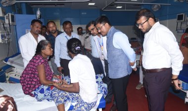 *कलेक्टर पहुंचे सिम्स, विभिन्न वार्डो का दौरा कर व्यवस्थाओं का लिया जायजा*