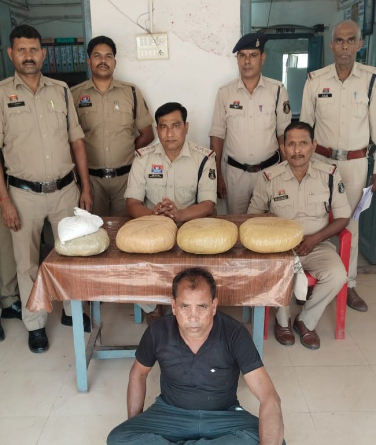 बड़ी मात्रा मे गांजा के साथ एक आरोपी को पुलिस ने किया गिरफ्तार