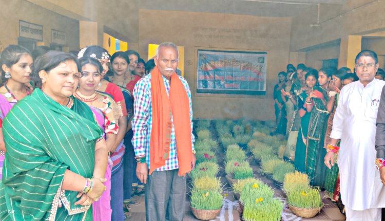 शिशु मंदिर विद्यालय के छात्राओं  ने निकाली भव्य भोजली शोभायात्रा, तालाब मे किया विसर्जन