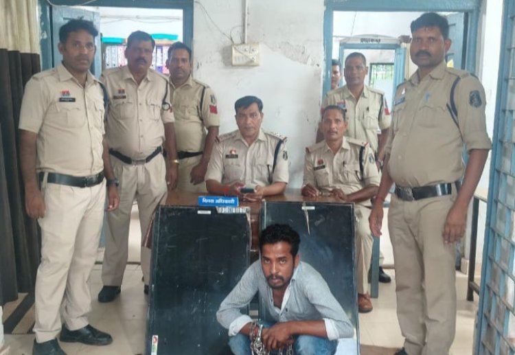 स्कुल से दो एलसीडी टीवी चोरी करने वाले आरोपी को पुलिस ने चंद घंटो मे गिरफ्तार कर भेजा जेल