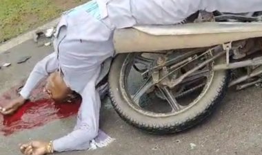 दो बाइक की आपस मे जबरदस्त ठक्कर, दुर्घटना मे एक बाइक चालक युवक की मौके पर मौत, दूसरा गंभीर रूप से घायल