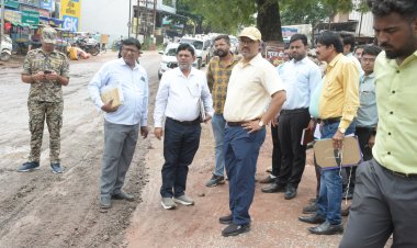 *कलेक्टर ने नगरपालिका अंतर्गत चल रहे निर्माण कार्यों का किया निरीक्षण*   *निर्माण कार्य पर जताई असंतुष्टि, ठेकेदार को नोटिस
