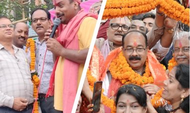   *शहर पहुंची सुशांत की ध्वजा यात्रा केंद्रीय मंत्री डिप्टी सीएम, विधायकों और समाज के लोगों ने किया स्वागत*।मंत्री और विधायकों की मौजूदगी ने बढ़ाया यात्रा का उत्साह