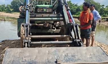 *वन विभाग की कार्यवाही, अवैध उत्खनन करते हुए डोजर (ट्रैक्टर) जब्त*