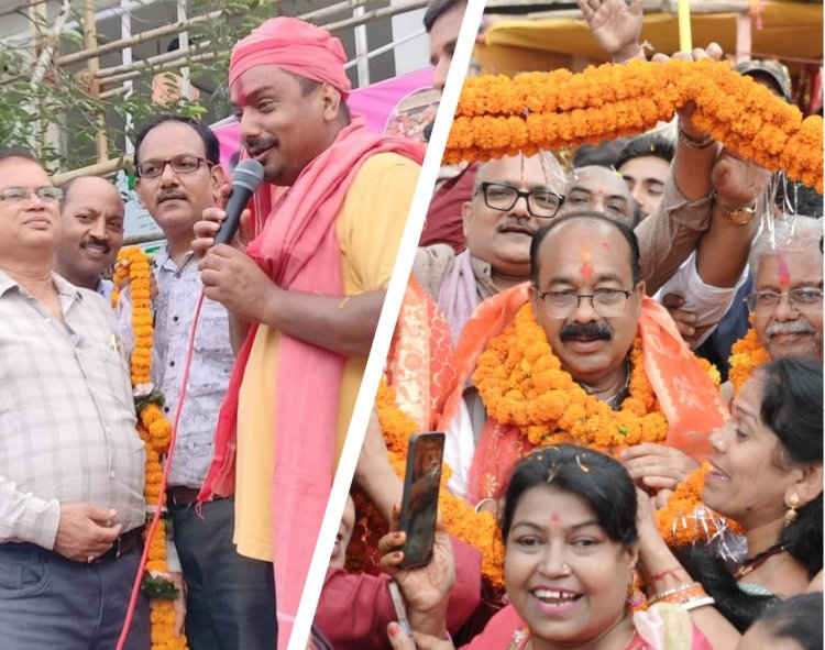   *शहर पहुंची सुशांत की ध्वजा यात्रा केंद्रीय मंत्री डिप्टी सीएम, विधायकों और समाज के लोगों ने किया स्वागत*।मंत्री और विधायकों की मौजूदगी ने बढ़ाया यात्रा का उत्साह