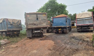 *खनिज के अवैध परिवहन पर 5 हाइव और ट्रैक्टर जप्त, खनिज विभाग की कार्रवाई*