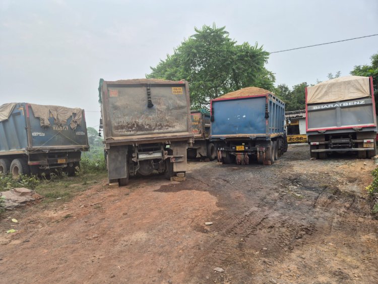 *खनिज के अवैध परिवहन पर 5 हाइव और ट्रैक्टर जप्त, खनिज विभाग की कार्रवाई*