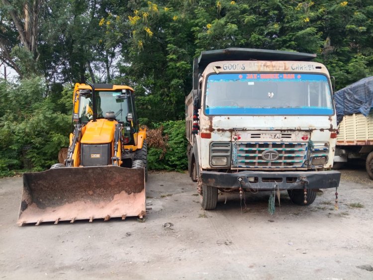 *खनिजों के अवैध खनन और परिवहन पर 8 गाड़िया जप्त*