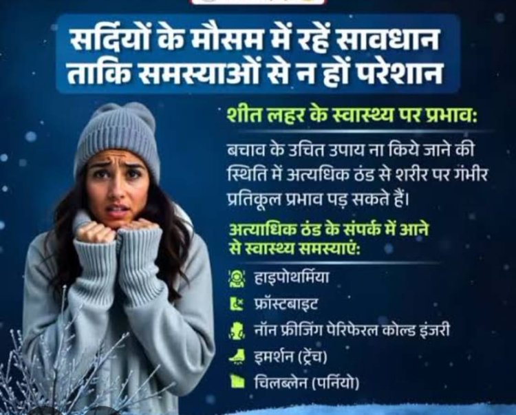 *बढ़ते ठंड के देखते हुए स्कूलों के समय में हो सकता है परिवर्तन :उत्तर भारत से लेकर मध्य भारत तक तेजी से बढ़ती शीतलहर के बचाव के लिए एडवायजरी जारी*