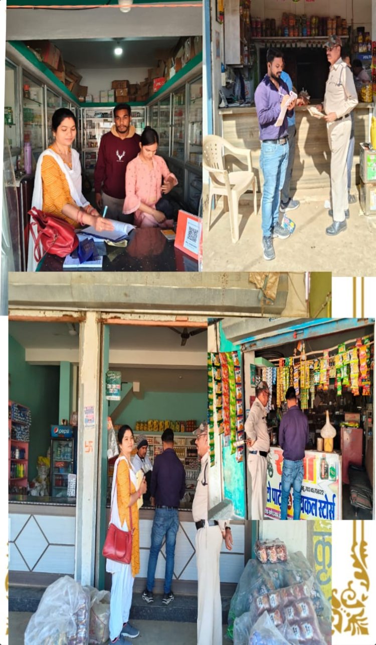 कोटपा एक्ट के तहत 15 दुकानों में की गई चालानी कार्रवाई