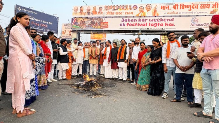 *भाजपा किसान मोर्चा ने किया राहुल गांधी का पुतला दहन*