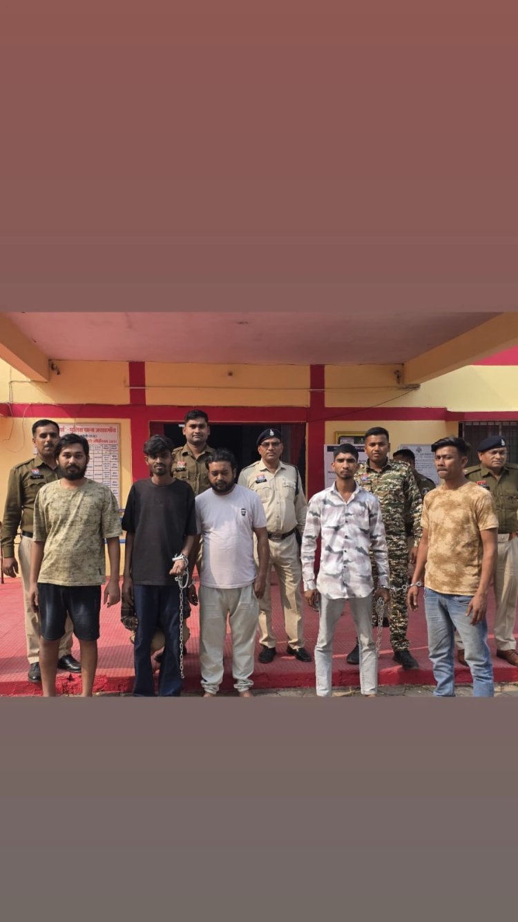 मुंगेली में ‘नशा मुक्त भारत पखवाड़ा’ के तहत बड़ी कार्रवाई  ‘ऑपरेशन बाज’ में 53.51 ग्राम ब्राउन शुगर के साथ 5 आरोपी गिरफ्तार, 3.81 लाख की सामग्री जब्त