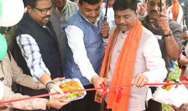 *वन मंत्री केदार कश्यप ने किया बिलासा ताल में वुडन ब्रिज का लोकार्पण , 24.38 लाख रुपये की लागत से तैयार हुआ आकर्षक वुडन ब्रिज*
