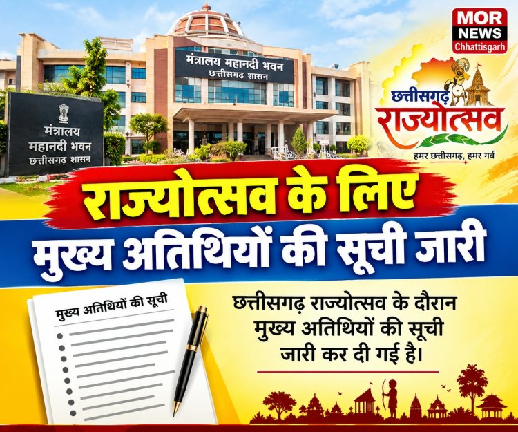 *राज्योत्सव के लिए मुख्य अतिथियों की सूची जारी : जिला मुख्यालयों में होगा कार्यक्रम, मंत्री, सांसद, विधायक, होंगे चीफ गेस्ट। देखिए मन